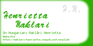 henrietta maklari business card