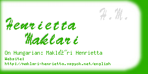 henrietta maklari business card